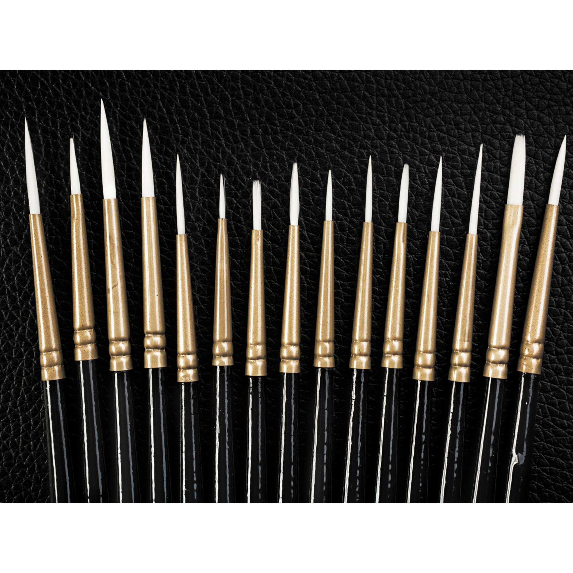 Arteza® Handmade Taklon Hair 15 Piece Miniature Detail Paint Brush Set